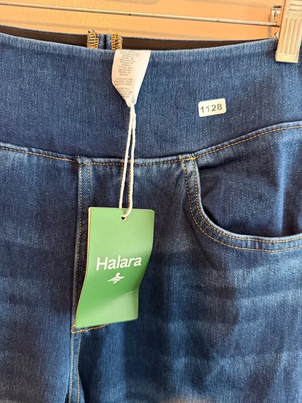 Halara Small wide-Leg Denim Pants With Stretch Small Blue - Image 3