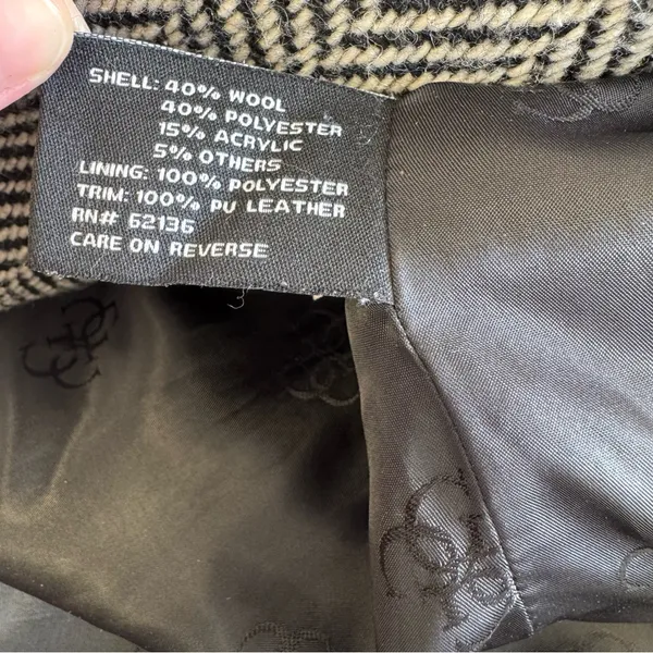 Guess Women’s Wool‎ Blend Herringbone Tailored Double Breasted Pea Coat Gray Sm - Image 9