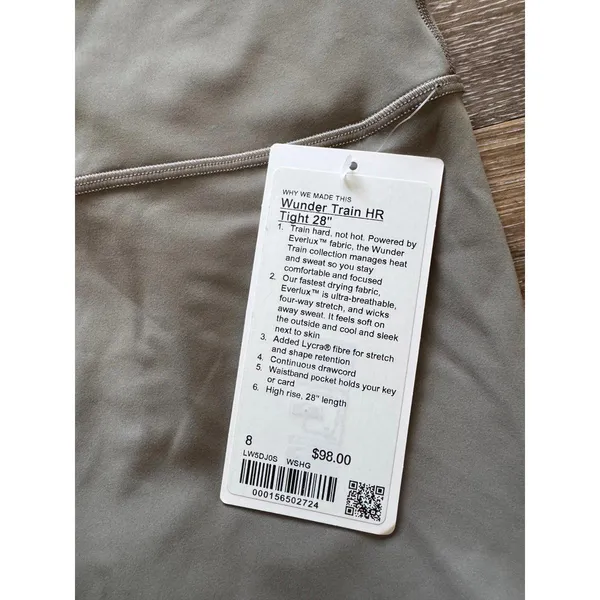 Lululemon Wunder Train High Rise 28” Warm Ash Grey Size 8 NWT - Image 5