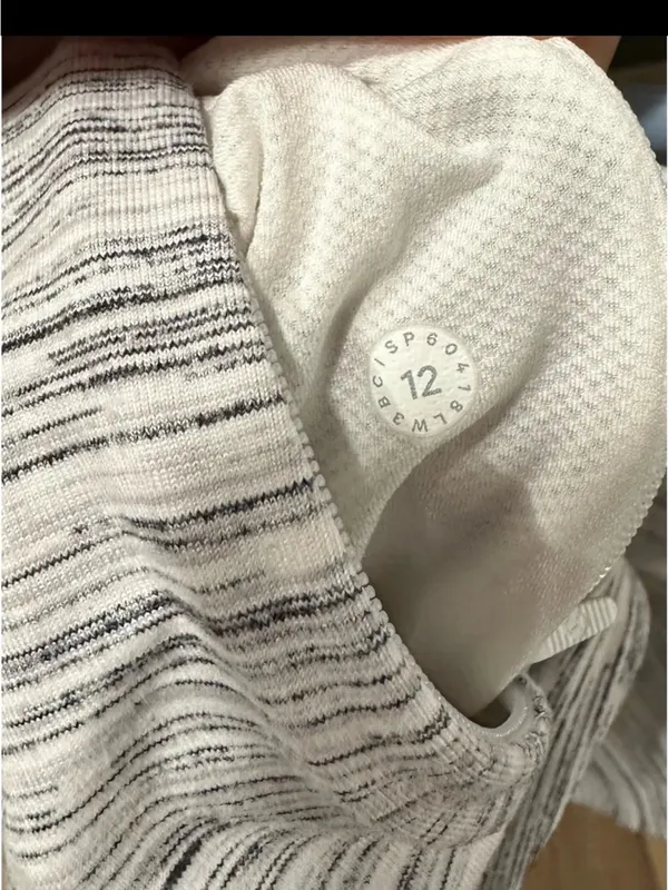 Lululemon Striped Gray Long Sleeve Athletic Top - Image 4