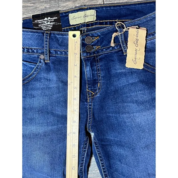 NWT Emerson Edwards Flare Boot Cut Jeans Dark Wash Size 32 Mid Rise Raw‎ Hem - Image 8