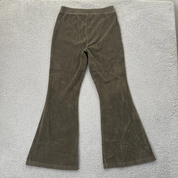 Arie High Rise Pull On Corduroy Flare Pants Olive Green Boho Women's Medium x 29 - Image 2