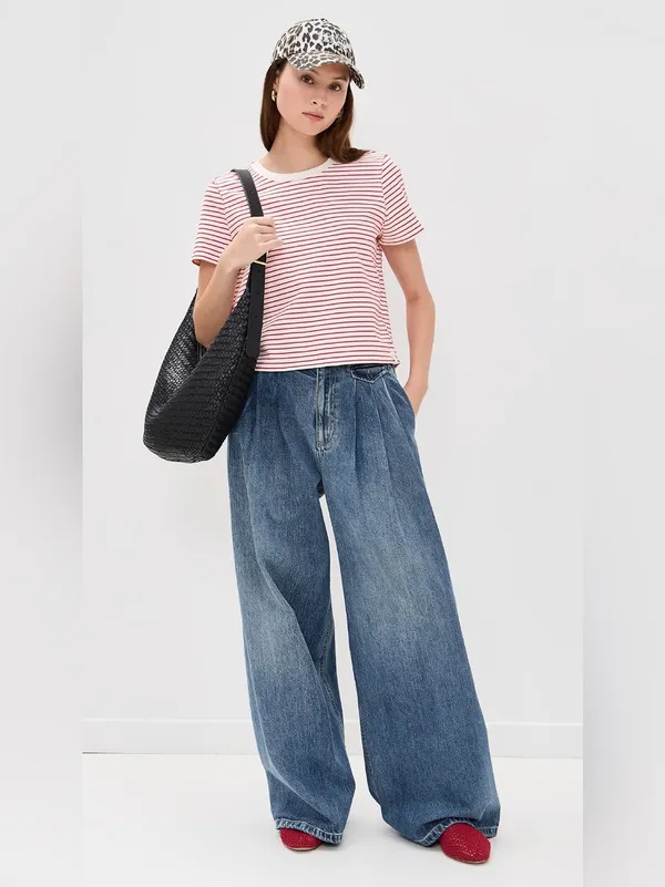 Free People We the Free Red and White Striped Everyday Tee - Image 7