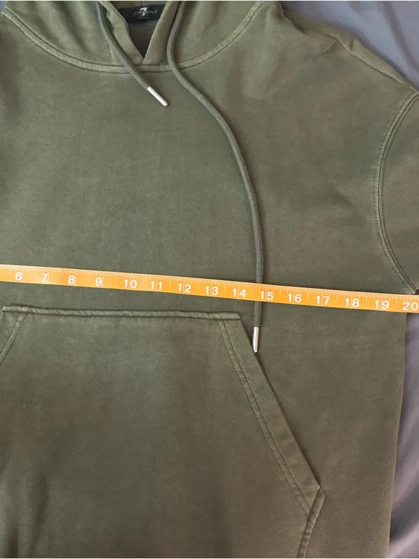 7 for all mankind women’s Olive Green Hoodie sweatshirt Dress size XS Side Slit - Image 13