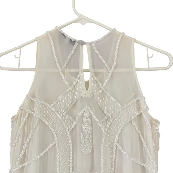 Karina Grimaldi‎ White Beaded Maxi Dress XS Neiman Marcus Art Deco Bridal Gown - Image 12
