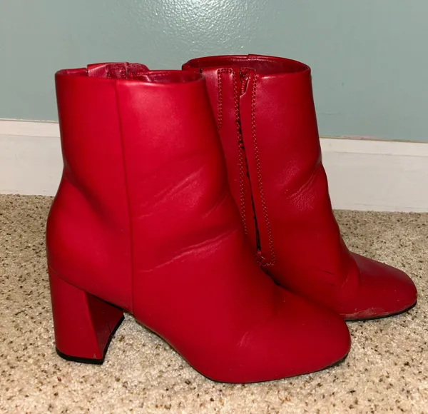 Red Booties Size 7.5 - Image 2