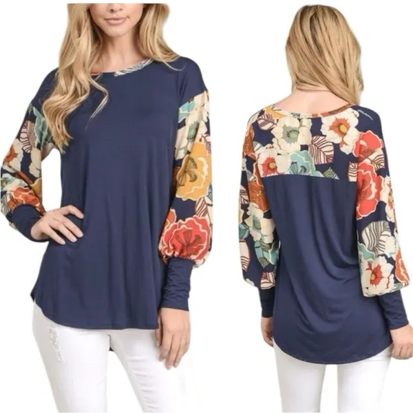 Mai Soli Floral Sleeve Top K2 - Image 2
