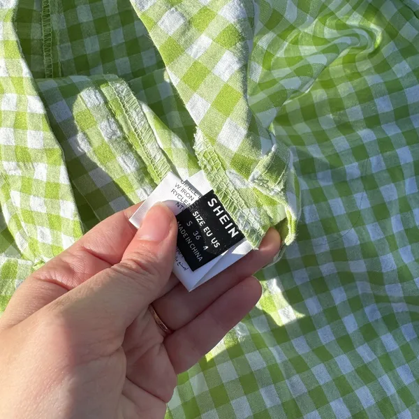 Green Checkered Wide Leg Pants - Image 3