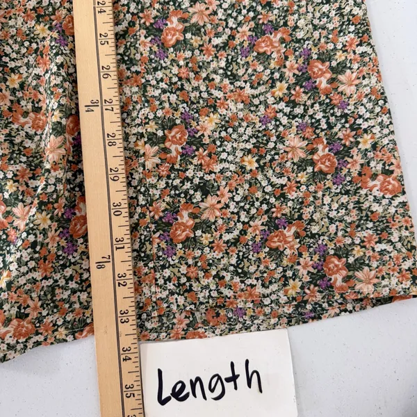 Floral Maxi Skirt Orange Green Purple Elastic Waist Cottagecore‎ Small - Image 7