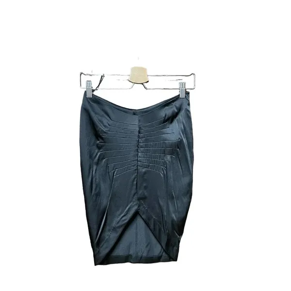 Retrofête Caye Hi-Low Silk Skirt in‎ Black Size XS - Image 3