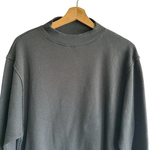 Alo Yoga Renown Sweatshirt Sz XS Heavy Weight Crew Neck Black Pullover Oversized - Image 5
