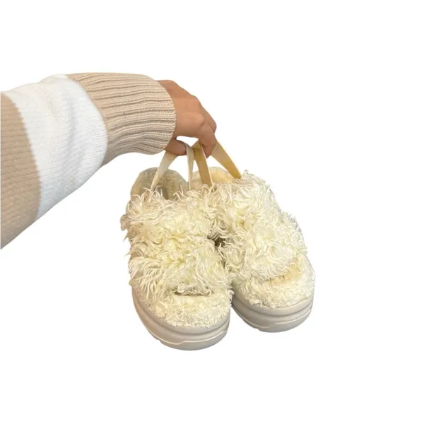 UGG Fluff Sugar Mellow Yellow Platform Slingback Sandals Slippers - Image 5