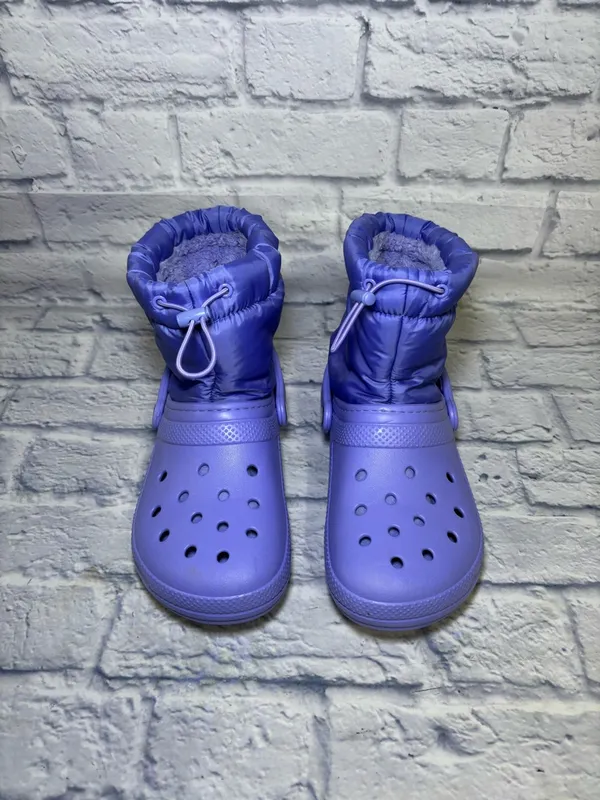 Crocs Classic Lined Neo Puff Snow Boots Purple Faux Fur Insulated M5/W7 - Image 4