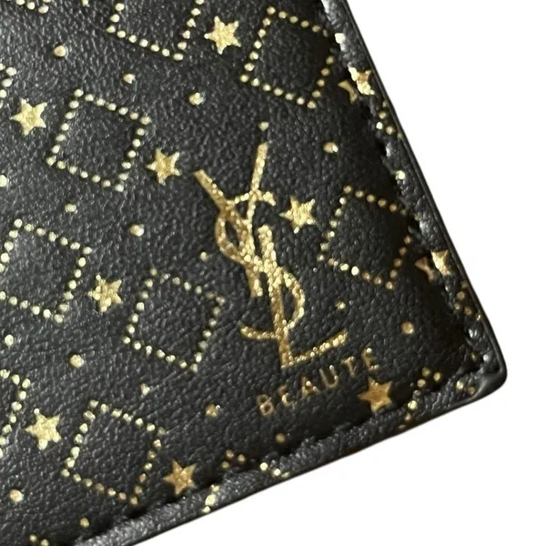 Yves Saint Laurent YSL Beauté Black & Gold Keychain Mirror with Ring - Image 3
