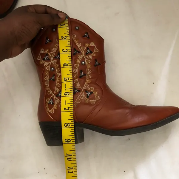 Brown western cowboy/cowgirl ankle Chelsea pointy toe boots-western indie boho country chic grunge vibe - Image 5