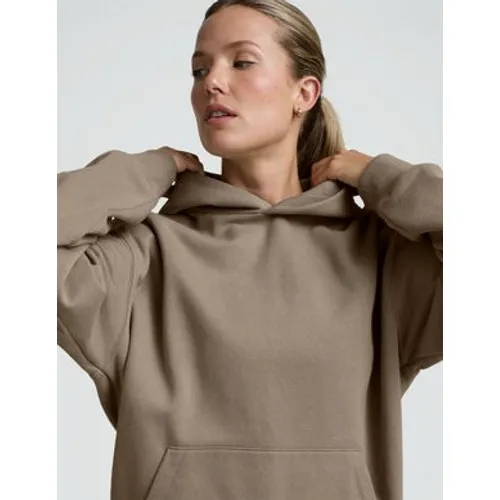 Beyond Yoga Womens Oyster Taupe Oversized Fleece Hoodie Sweatshirt 2XL NEW - Image 3