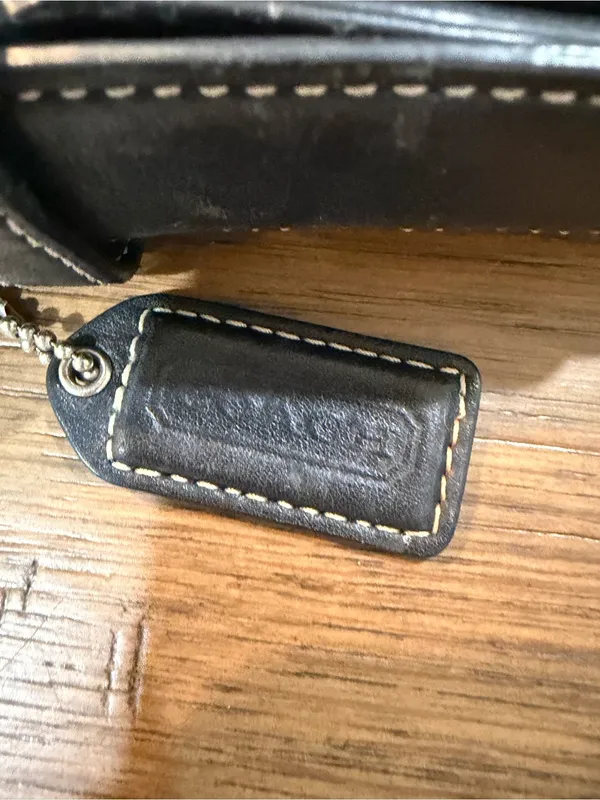 Coach Black Leather Shoulder Bag with Silver Hardware - Image 2