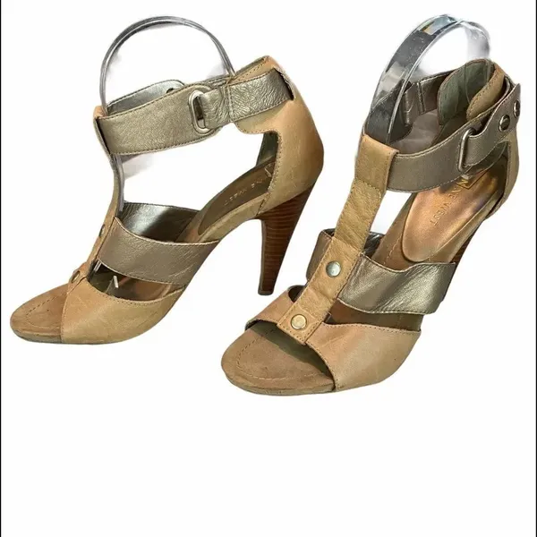 Nine West Leather strappy heeled sandals size 8 - Image 2