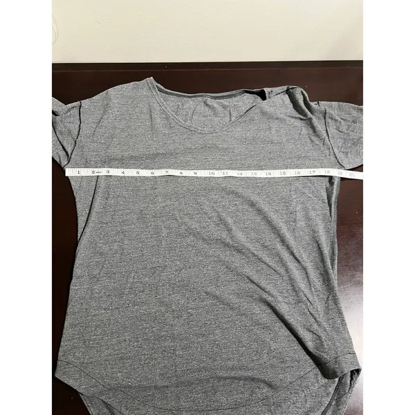 Lululemon Gray Long Sleeve Athletic Top Thumbholes V Neck Women's - Image 7