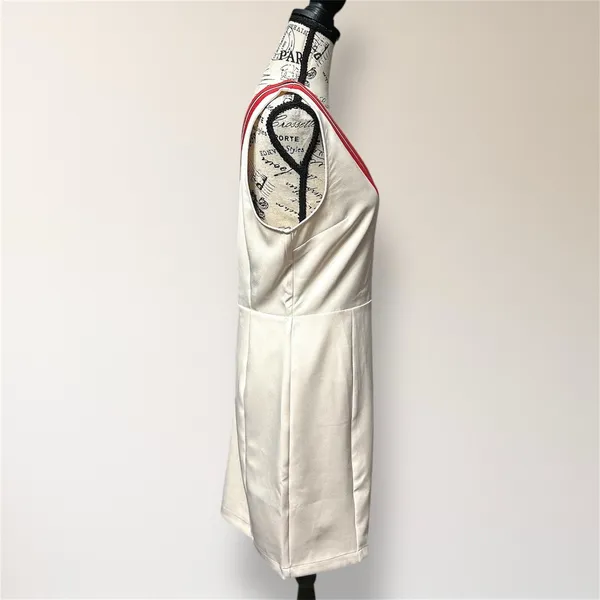 NWT English Factory Anthropologie L Beige Sleeveless Dress Varsity‎ Stripe Retro - Image 3