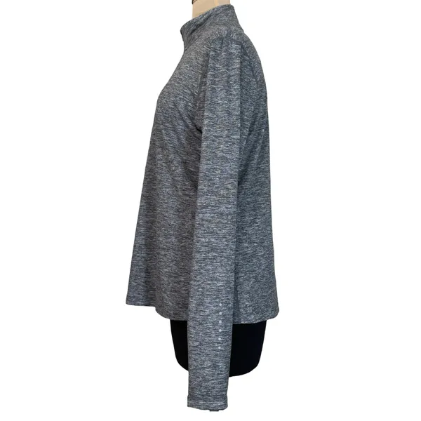 Nike Running Dri-FIT Quarter Zip Gray Reflective Workout Top Large - Image 3