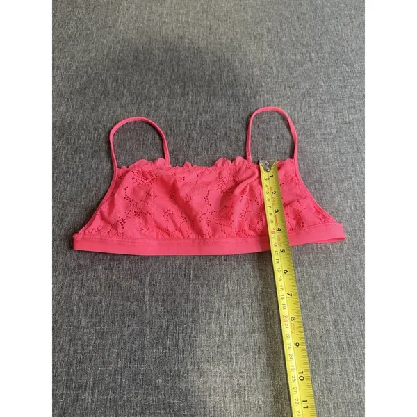 Aerie Bright Pink Floral Lace Bralette Women's Sz M Festival Romance Concert - Image 3