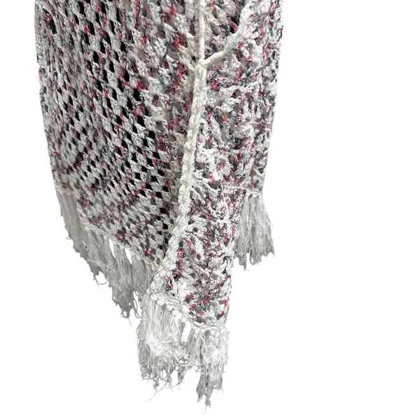 POL Knit Crochet Duster Cardigan Long Coverup White Women's Medium Boho Floral - Image 5