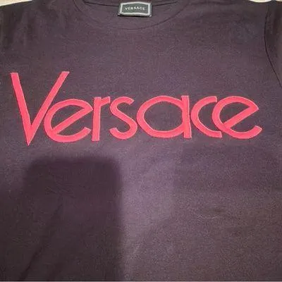 Versace Dark T-Shirt with Subtle Logo - Image 3