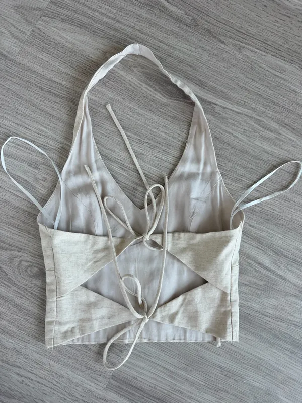 White Fox Halter Crop Top - Image 3