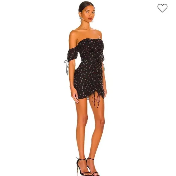 Revolve, More to Come- Emily off shoulder dress in black floral - Image 5