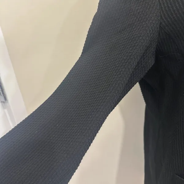 Eileen Fisher‎ Black Waffle Knit Shawl Collar Longline Cardigan Large Minimalism - Image 5