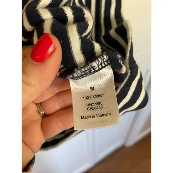 J. Crew striped ruffle sleeve shirt sleeve dress medium - Image 10