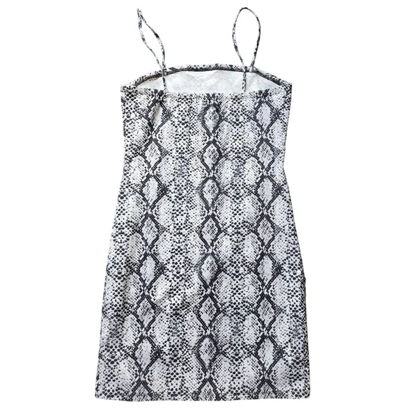 Garage Snakeskin Bodycon Party Dress Y2K Black White Animal Print Bikercore M‎ - Image 3