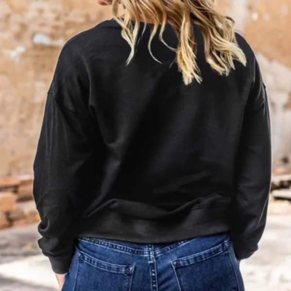 Can’t Be Tamed Western Longhorn Skull Sweatshirt Black NWT - Image 4