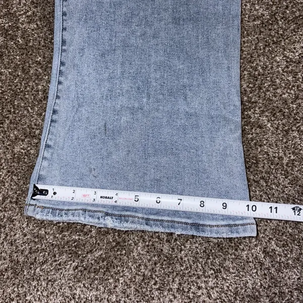 RISEN Women's Light Wash Flared Jeans Blue Stretch Mid Rise RDP5120 - Image 7