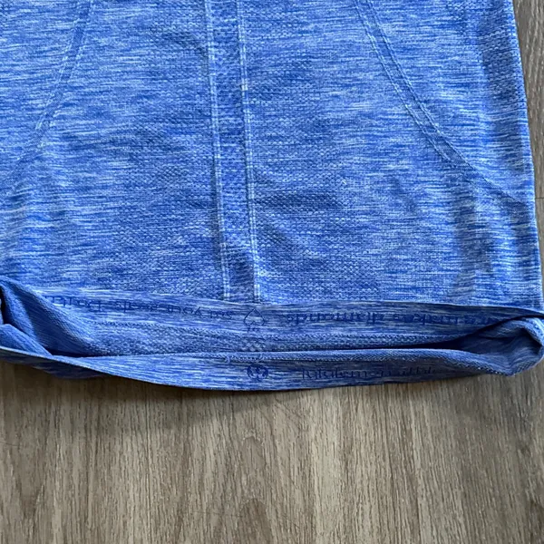 Lululemon Athletica Heathered Blue Short Sleeve Tee Swiftly Short Sleeve Top - Image 4