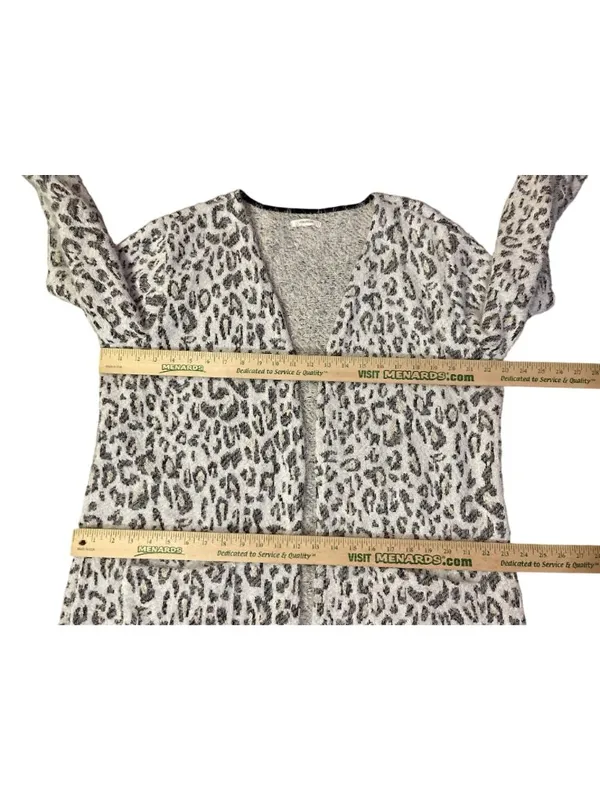 Maurices Womens XXL Fuzzy Open Front Cardigan Leopard Print Cozy Pockets Used - Image 7