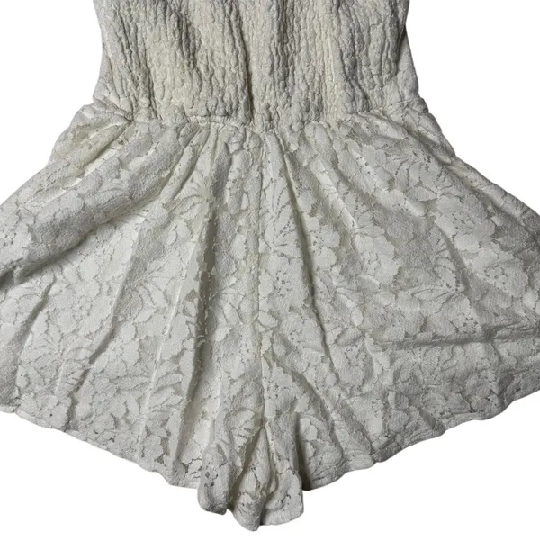 Abercrombie & Fitch White Floral Lace Romper Women’s XS Boho Coquette - Image 7