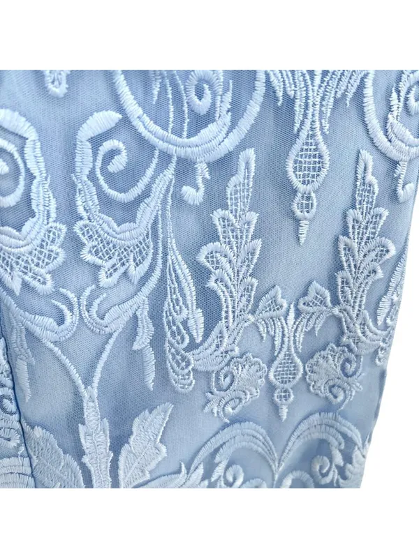 Pink Lily Lace Cutout Mini Dress Light Blue Size Small NWT Coquette Soft Girl - Image 8