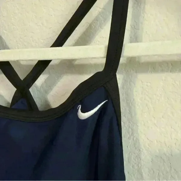 Nike Solid Poly Lingerie‎ Tank One Piece Swimsuit Navy 34/Womens Size 8 - Image 5
