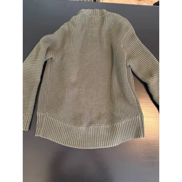 UpWest Resort & Mercantile Olive Green Chunky Knit Open‎ Cardigan Sweater XS - Image 6