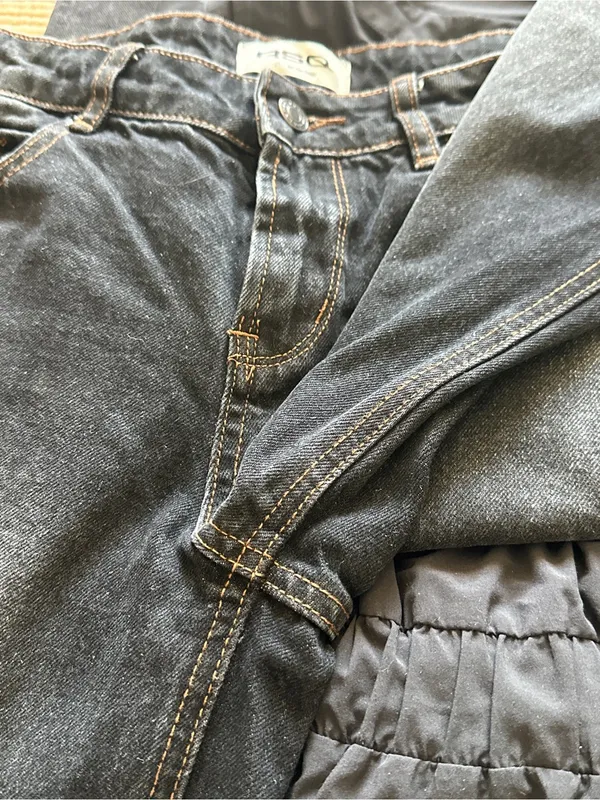 RSQ Low Rise Baggy Wide Leg Jeans In Washed BLACK Sz. 27 - Image 7