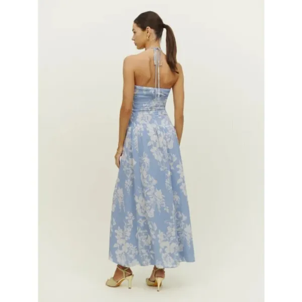 💕REFORMATION💕 Eleni Dress ~ Aliso Blue Floral Print 10 NWT - Image 4