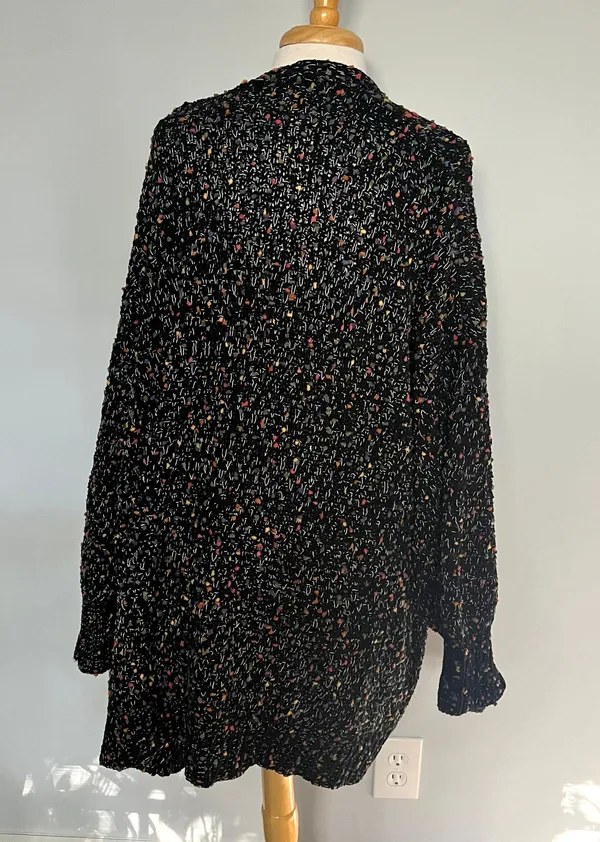 Haptics Black Colorful Pom Pom Cardigan Sweater - Image 2