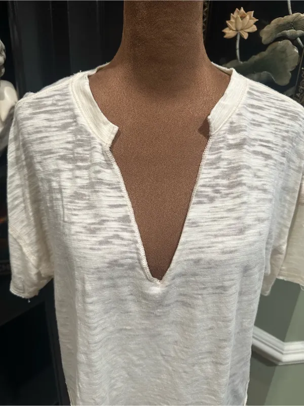 Free People We The Free Maddie Burnout V‑Neck Tee – XS (Oversized) - Image 3