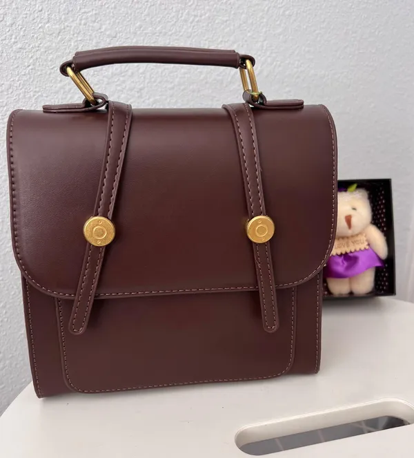 Cute backpack & crossbody Bag Brown - Image 5
