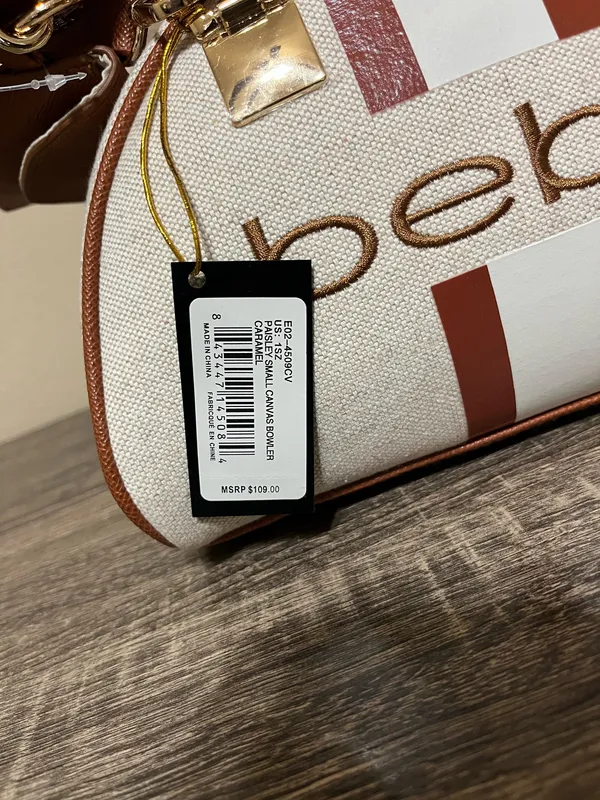 Bebe Canvas Bowler Satchel Bag - Image 8
