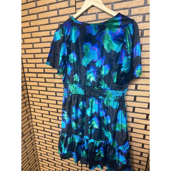 French‎ Connection Blue Velour Dress Size Medium - Image 2