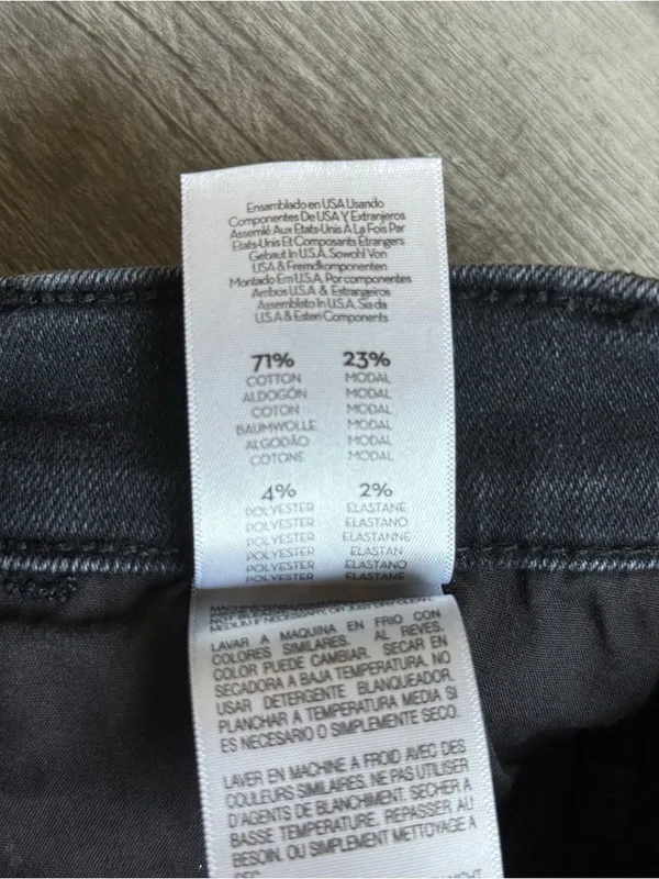 MOTHER The Hustler Ankle Fray Jeans Washed Black 27 Waist - Image 10