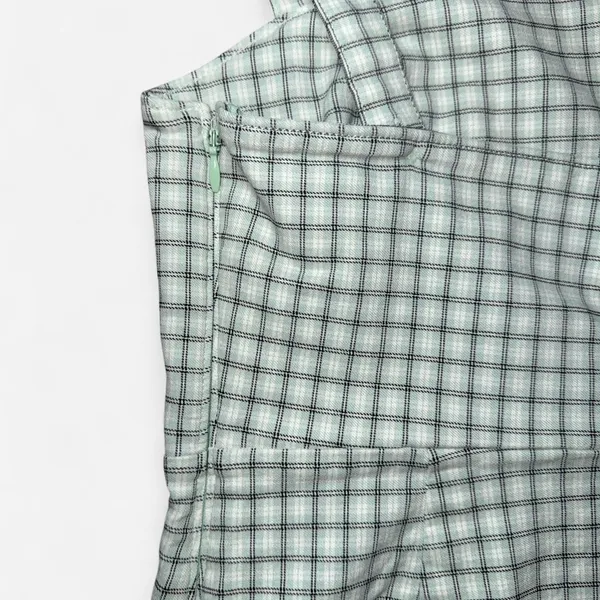 Hollister Mint Green Plaid Mini Dress (Size Small) - Image 8